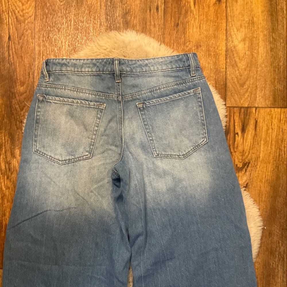 Forever 21 Low Rise Baggy‎ Denim Jeans Size 27 Raw Hem Medium Blue Womens - Picture 8 of 9